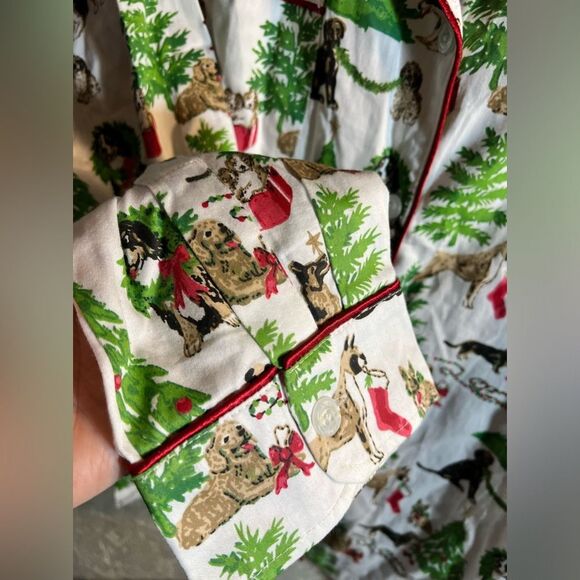 Pajama top by Danica Herrick boutique size Medium- holiday and the dog’s motif - Picture 4 of 11